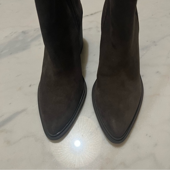 Blondo Raven Chocolate Brown Suede Pointed Toe Ankle Bootie - Picture 5 of 9